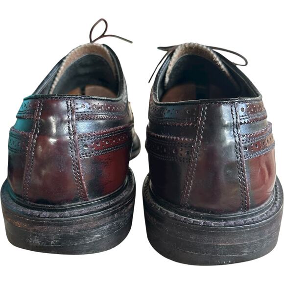 VTG Florsheim Imperial Kenmoor Longwing Brogue Oxfords Mens SZ 11D Burgundy USA - Picture 4 of 10